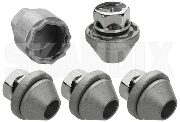 Rim lock set 31316403 (1023774) - Volvo C30, C70 (2006-), S40 (2004-) V50