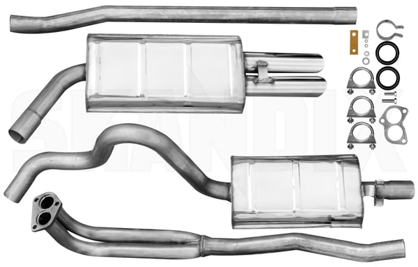 Sports silencer set Stainless steel Abarth Style  (1029093) - Volvo 120 130