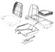 Volvo P1800: Front seat frame and seat rails, Backseat