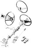 Volvo 120, 130, 220: Steering gear, Steering column, Steering Wheel