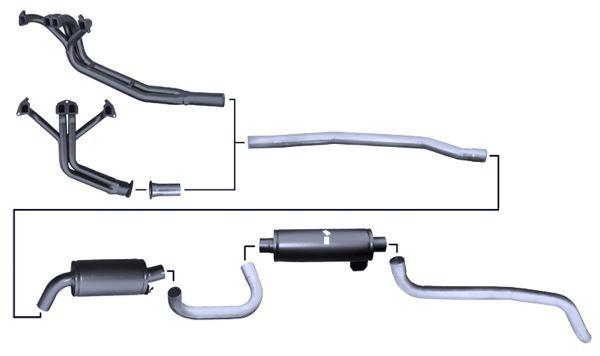 Volvo 140: Exhaust system