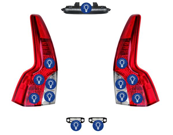 Volvo V50: Overview rear lamps