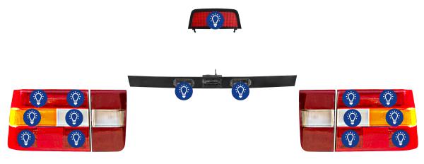 Volvo 850: Overview rear lamps