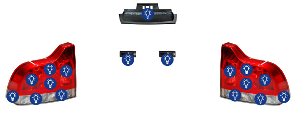 Volvo S60 (-2009): Overview rear lamps