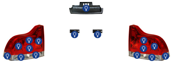 Volvo S60 (-2009): Overview rear lamps