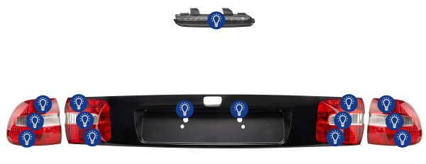 Volvo V40 (-2004): Overview rear lamps