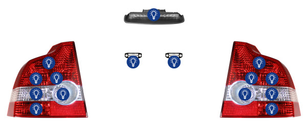 Volvo S40 (2004-): Overview rear lamps