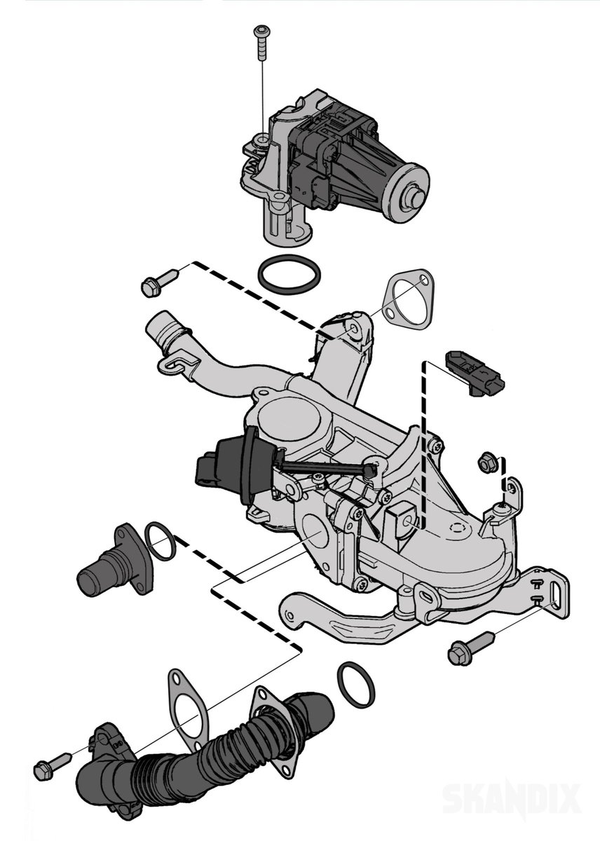 Volvo C30, S40, V50 (2004-), S60 (2011-2018), S80 (2007-), V40 (2013-), V40 CC, V60 (2011-2018), V70 (2008-): EGR Valve