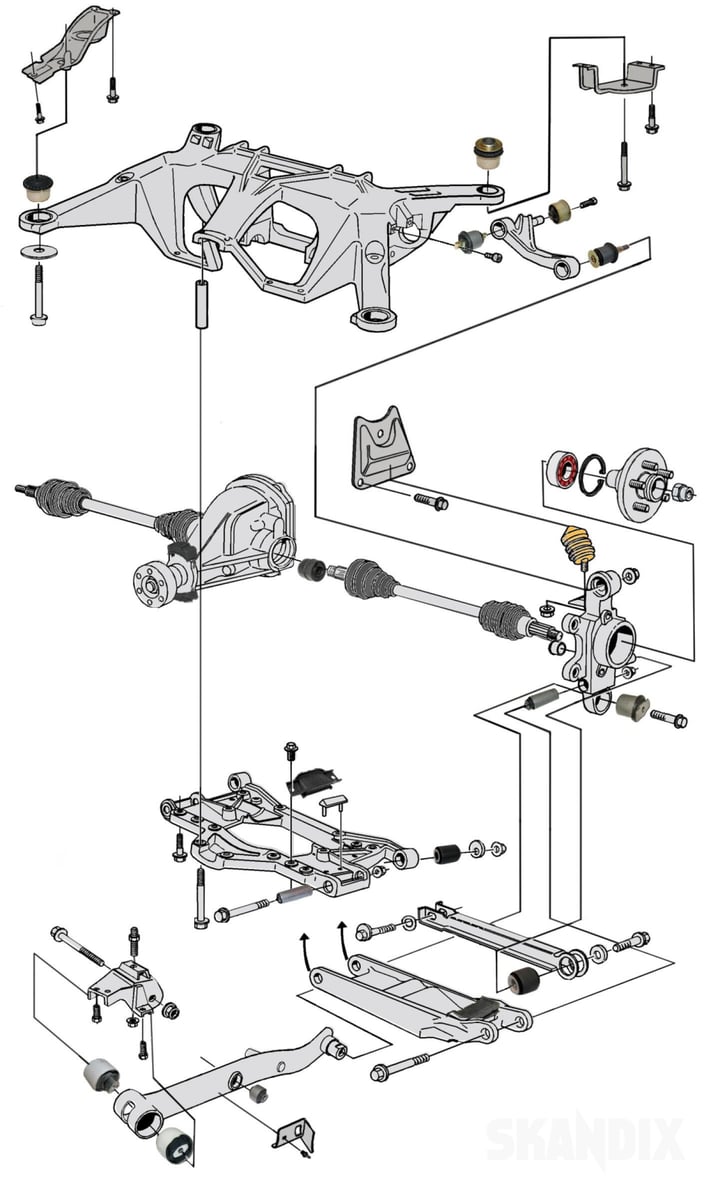 Volvo S90, V90 (-1998), 900: Multilink axle two - bushing