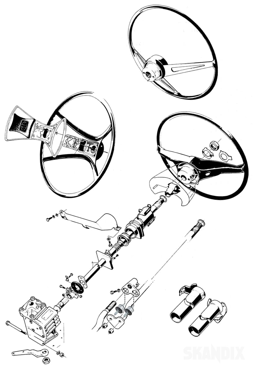 Volvo 120, 130, 220: Steering gear, Steering column, Steering Wheel