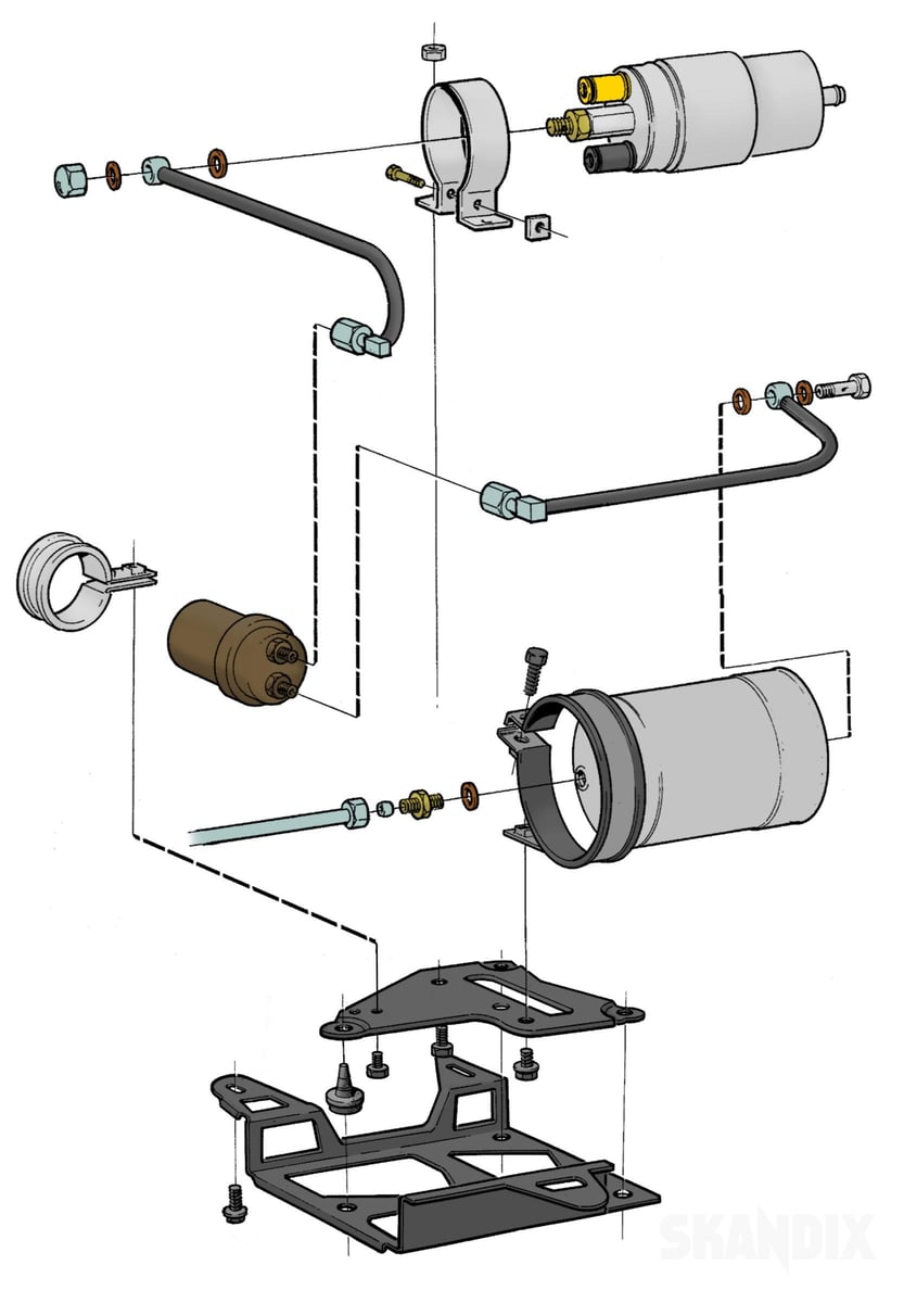 Volvo 900: Halter Kraftstofffilter und Kraftstoffpumpe