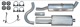 Sports silencer set Steel from Catalytic converter  (1017017) - Volvo 700, 900