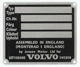 Identification plate  (1022884) - Volvo P1800