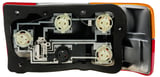 Combination taillight left with Fog taillight red-orange-white