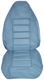 Bezug, Polster Vordersitze Sitzfläche Rückenlehne Leder blau Satz für einen Sitz  (1040784) - Volvo P1800, P1800ES