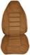 Bezug, Polster Vordersitze Sitzfläche Rückenlehne Leder gold Satz für einen Sitz  (1040789) - Volvo P1800, P1800ES