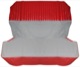 Bezug, Polster Rückbank Sitzfläche Rückenlehne Textil rot-grau Satz für einen Sitz  (1041710) - Volvo PV