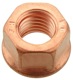 Nut Flange nut with metric Thread M10 copper-coated 981152 (1044559) - Volvo 700, 850, 900, C30, S40, V50 (2004-), S60 (-2009), S60, V60 (2011-2018), S70, V70 (-2000), S80 (2007-), S80 (-2006), V40 (2013-), V40 CC, V70 P26, XC70 (2001-2007), XC90 (-2014)
