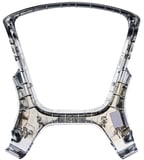 Trim, Steering wheel 4-Spokes leather-covered Silk Metal