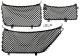 Trunk safety net Propeller shaft tunnel Trunk Luggage net bag Nylon Kit 3 -piece 30756499 (1050151) - Volvo S60 (2011-2018), S60 XC (-2018)