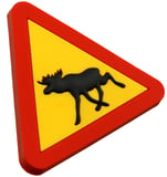 Magnet black-red-yellow Elk Warning