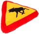 Pillow black-red-yellow Elk Warning