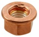 Lock nut all-metal with Collar with metric Thread M8 copper-coated