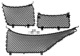 Safety net Propeller shaft tunnel Trunk Luggage net bag Nylon Kit 3 -piece 30756503 (1067847) - Volvo V60 (2011-2018), V60 CC (-18)