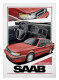 Poster SAAB 9000 Turbo Sedan red  (1088013) - Saab universal