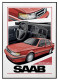 Poster SAAB 9000 Turbo Sedan red
