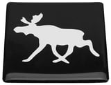Emblem Radiator grill Elk adhesive gel label chrome-black 60 mm 60 mm