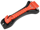 Emergency window breaker with belt cutter