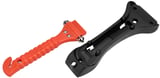 Emergency window breaker with belt cutter