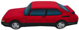 Kissen rot Saab 900 Turbo Coupe