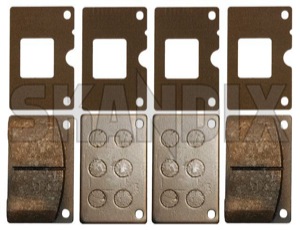 Brake pad set Front axle System Girling 31261180 (1000003) - Volvo 120, 130, 220, 140, 164, 200, P1800, P1800ES - 1800e brake pad set front axle system girling p1800e Own-label 2  2circuit 2 circuit axle front girling system