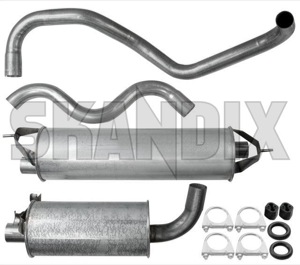 Exhaust system 31372147 (1000013) - Volvo 164, 200 - exhaust system Own-label addon add on catalytic converter downpipe from intermediate material pipe steel with