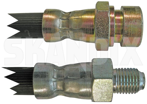 Brake hose Front axle fits left and right 653820 (1000804) - Volvo 120, 130, 220 - ОЕ-Numbers: 667379 - Keywords: brake hose front axle fits left and right Own-label and axle brake drum fits front left right