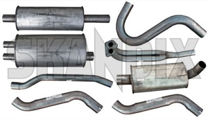 Exhaust system, Stainless steel from Manifold  (1001013) - Volvo P1800, P1800ES - 1800e exhaust system stainless steel from manifold p1800e ferrita Ferrita 6 addon add on bent double double double  from guarantee manifold material stainless steel tube without years