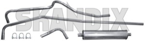 Exhaust system, Stainless steel from Manifold  (1001566) - Volvo PV - exhaust system stainless steel from manifold ferrita Ferrita 6 bracket clamps for from guarantee holding manifold mounts mounts  pipe round rubber silencer single single single  stainless steel tube with without years