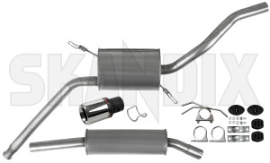 Exhaust system, Stainless steel from Catalytic converter  (1001643) - Volvo 850, S70, V70 (-2000) - exhaust system stainless steel from catalytic converter ferrita Ferrita 6 addon add on catalytic certificate converter exposed from guarantee material roadworthy round single single  stainless steel tailpipe with years