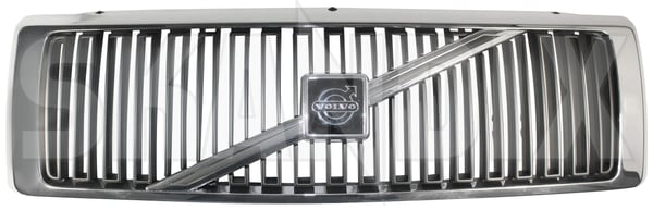 Gitter, Kühlergrill mit Strebe mit Emblem 3451796 (1003016) - Volvo 400 - Keywords: 460 frontgrille gitter gitter kuehlergrill mit strebe mit emblem grille kuehlergrille kuelergril kuelergrill Original emblem mit schwarz strebe