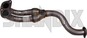 Downpipe double tube 5466933 (1003510) - Saab 900 (-1993) - downpipe double tube exhaust pipe header pipe Own-label 3  3bolt 3 bolt catalytic converter double for tube vehicles with