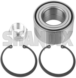 Wheel bearing Front axle fits left and right 4689923 (1004079) - Saab 9-3 (-2003), 9-5 (-2010), 900 (1994-) - wheel bearing front axle fits left and right Own-label and axle fits front left right