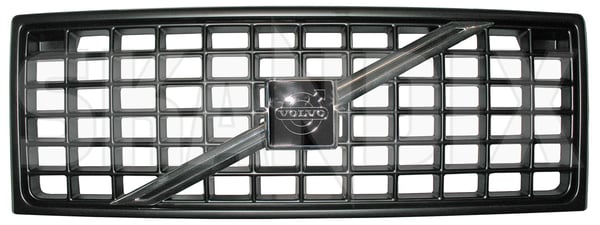 Gitter, Kühlergrill mit Strebe mit Emblem mit Rechteckgitter 1369023 (1004915) - Volvo 700 - ОЕ-Nummern: 1325227, 1358900 - Keywords: 700 740 744 745 760 764 765 frontgrille gitter gitter kuehlergrill mit strebe mit emblem mit rechteckgitter grille kuehlergrille kuelergril kuelergrill Original emblem mit rechteckgitter schwarz strebe waffelgitter waffelgrill