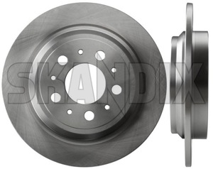Brake disc Rear axle non vented 31262094 (1005273) - Volvo 850, S70, V70 (-2000), V70 XC (-2000) - brake disc rear axle non vented brake rotor brakerotors rotors Own-label   hole  hole 2 5 5  5hole 5 hole additional allwheel all wheel and awd axle drive fits for info info  left model non note pieces please rline r line rear right solid vented xwd