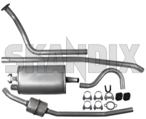 Exhaust system from Manifold  (1005761) - Volvo 120 130 - exhaust system from manifold simons Simons addon add on from manifold material round single single single  steel tube with