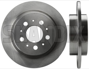 Brake disc Rear axle non vented 31262096 (1006113) - Volvo S90, V90 (-1998) - brake disc rear axle non vented brake rotor brakerotors rotors Own-label 2 additional and axle fits info info  left non note pieces please rear right solid vented