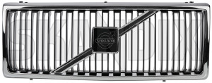 Radiator grill Waterfall with Rod with Emblem black 1312656 (1006118) - Volvo 200 - grille radiator grill waterfall with rod with emblem black Genuine black chrome emblem rod waterfall with