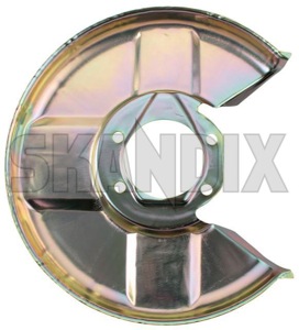 Splash panel, Brake disc right Front axle 668334 (1006938) - Volvo 120 130, 220, P1800, P445, PV, PV, P210 - 1800e backing plate brake rotor brakerotors dust shields p1800e rotors splash guard splash panel brake disc right front axle Genuine 1  1circuit 1 circuit axle front right