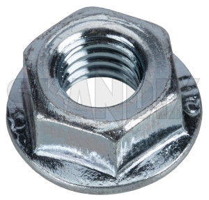 Nut with Collar with metric Thread M6 Zinc-coated Visco clutch 985919 (1009915) - Volvo 200, 700, 900, universal ohne Classic - nut with collar with metric thread m6 zinc coated visco clutch nut with collar with metric thread m6 zinccoated visco clutch Own-label clutch collar m6 metric thread visco with zinccoated zinc coated